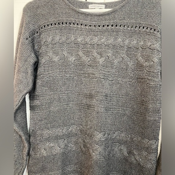 DKR & Co Women’s Size Large Crew Neck Cable Knit Sweater Cotton Blend - Picture 2 of 10